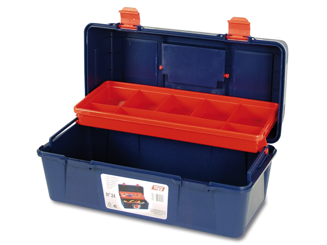 Ящик для инструмента пластмассовый 40x20,6x18,8 см с лотком TAYG 24
