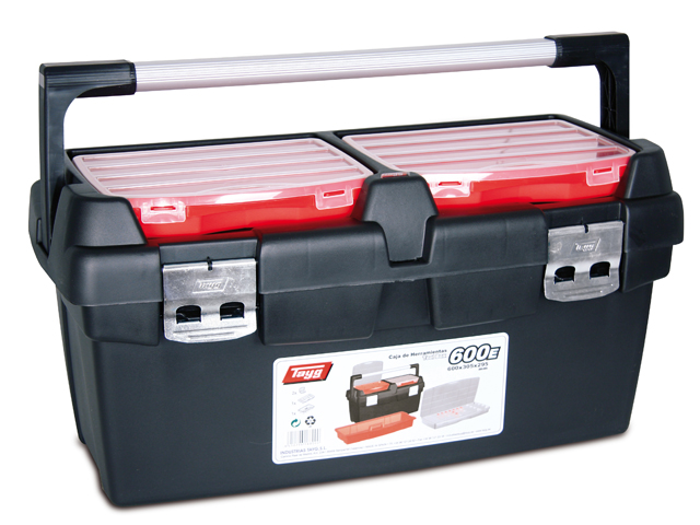 Ящик для инструмента пластмассовый с лотком и органайзером TAYG 600-E