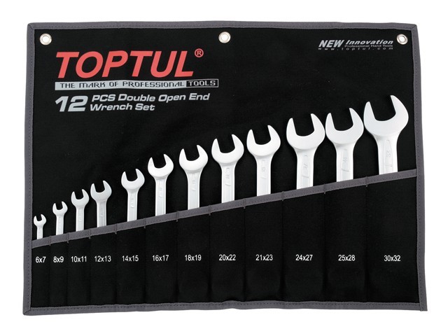 Набор ключей рожк, 6-32мм 12шт (черное полотно) TOPTUL GPAJ1202
