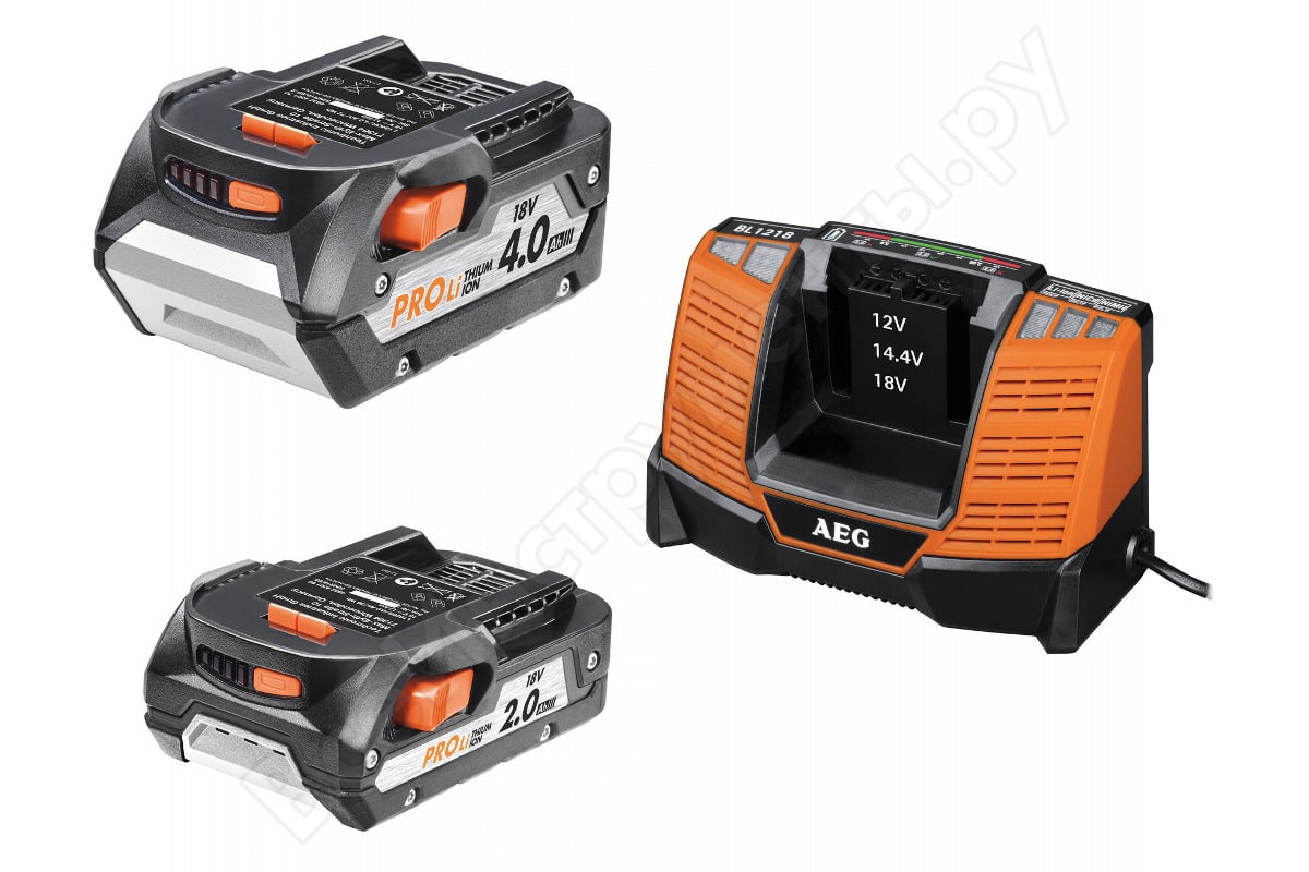 Аккумулятор (2) с зарядным устройством AEG SET LL18X0BL (в сумке)