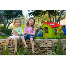 Детский Игровой Домик Keter  - MAGIC PLAYHOUSE, зеленый корпус, малиновая крыша, бирюзовая дверь