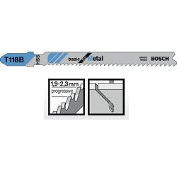 Пилка по металлу для лобзика  Bosch Basic for Metal T 118 B 92 мм 3 шт.