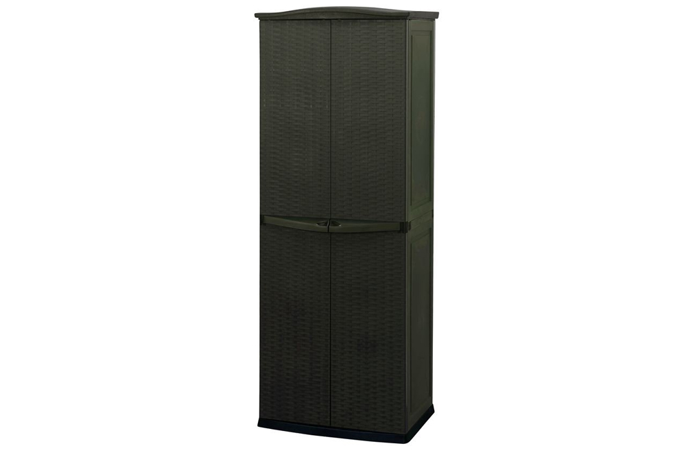 Шкаф уличный Keter Compact Garden Rattan tall (коричневый)