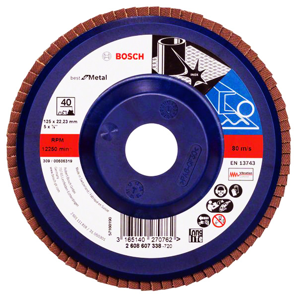 Круг лепестковый Bosch 115мм K60 Best for Meta