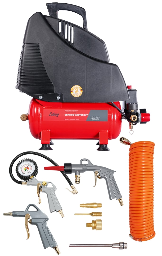 Компрессор безмасляный коаксиальный FUBAG SERVICE MASTER KIT ( + 6 предметов)