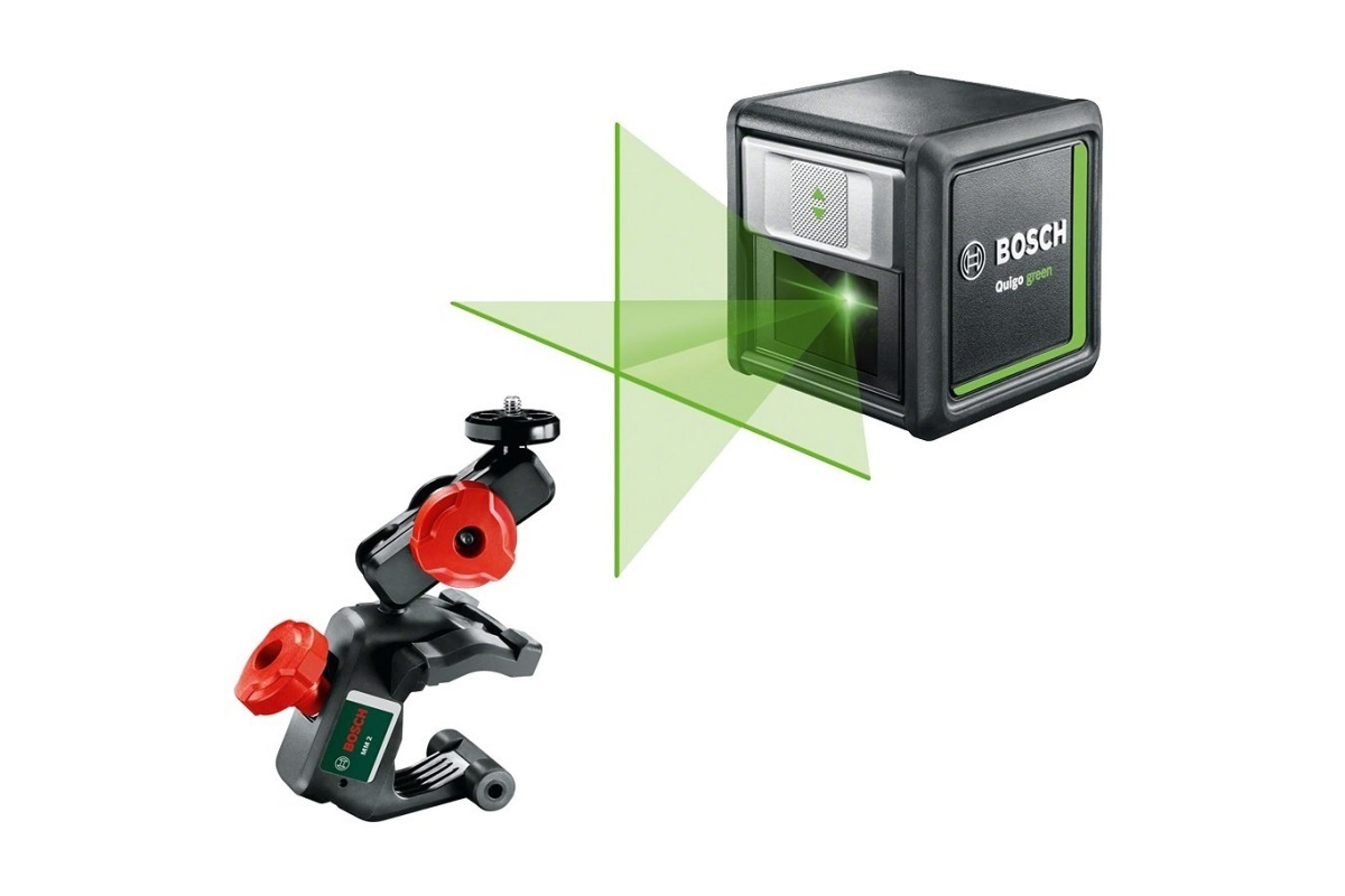 Нивелир лазерный BOSCH Quigo Green Basic с держателем в кор.