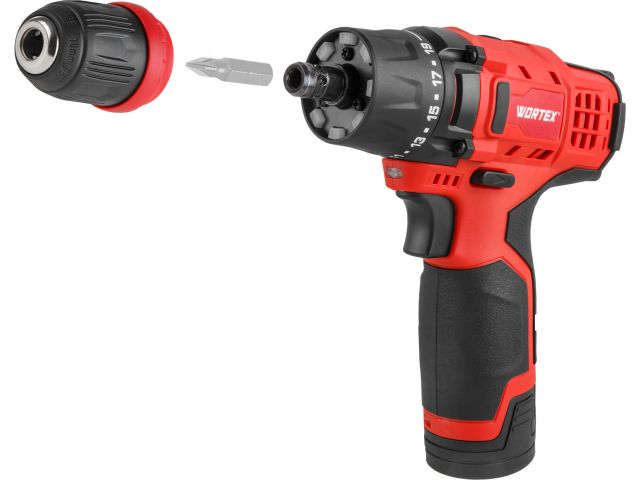 Аккум. дрель-шуруповерт WORTEX BD 1215 LiSET в чем. + 2 насадки