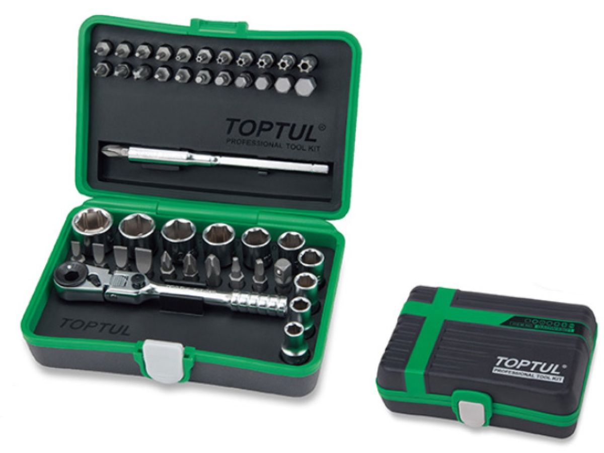 Набор головок MINI 1/4" 6 граней 45 предметов TOPTUL (GADW4501)
