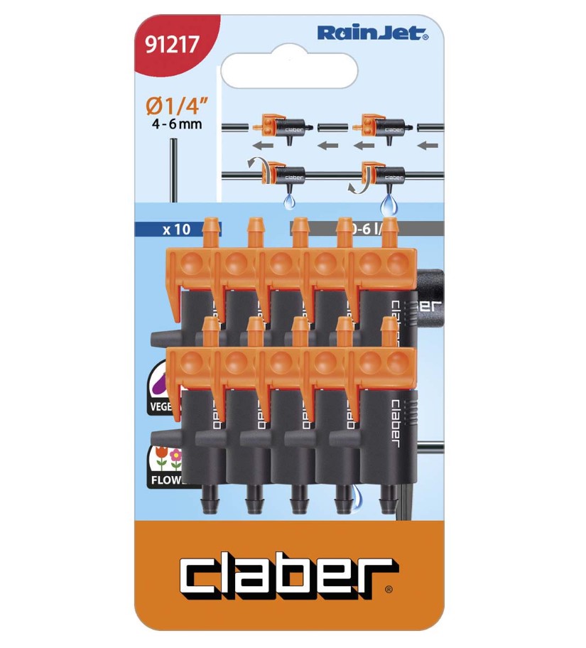 Капельница магистральная Claber 0-6л/ч, 10 шт.