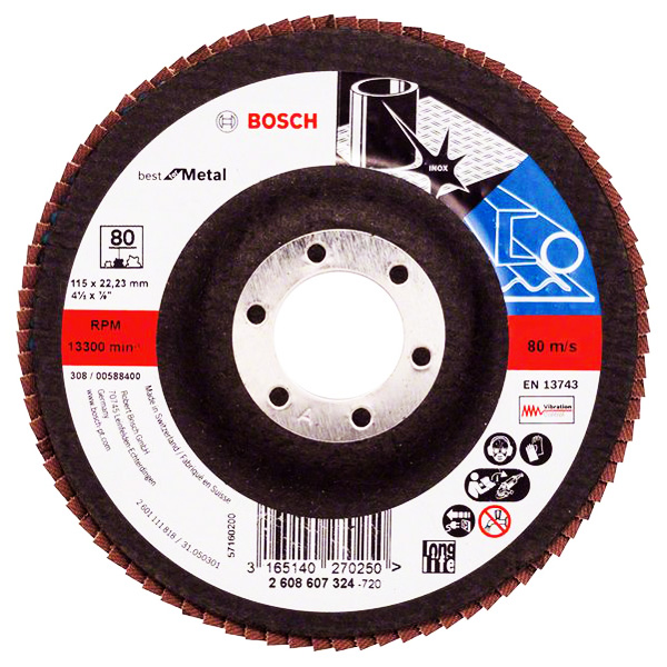 Круг лепестковый Bosch 115мм K80 Best for Metal