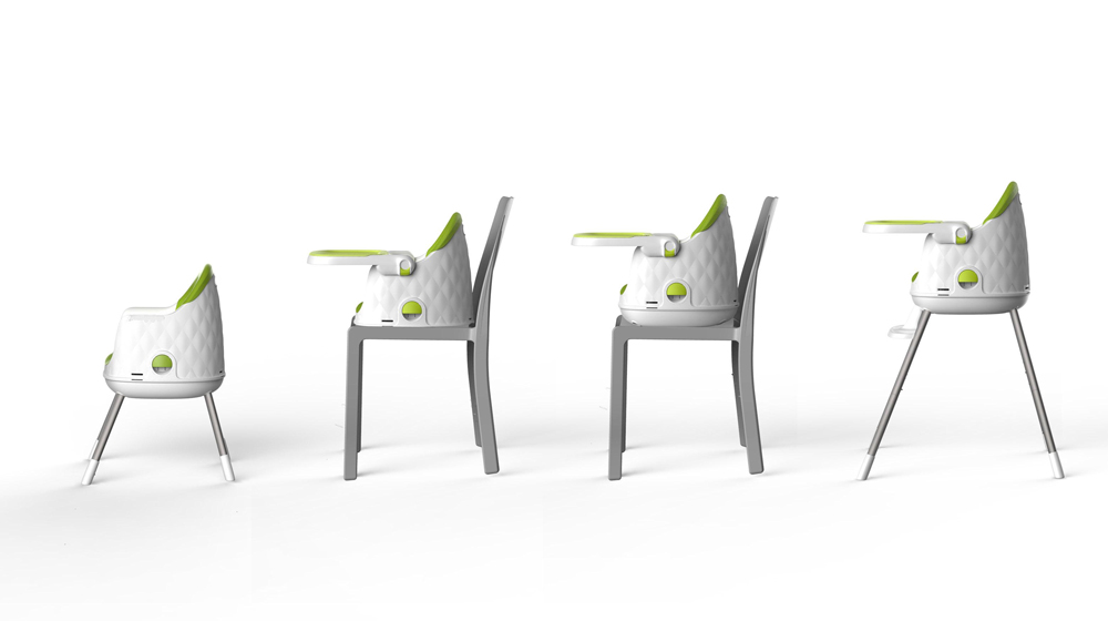 Стул детский KETER Multi Dine-leg separator, белый/салатовый