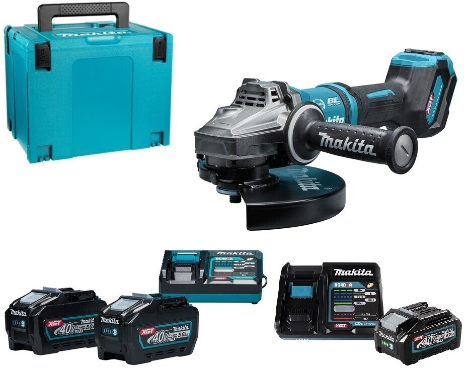 Аккум. углошлифмашина MAKITA XGT GA038GT201 MAKPAC + доп. АКБ 4Ач и доп. ЗУ