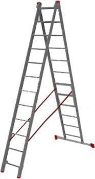 Лестница алюм. 2-х секц. 300/553см 2х12 ступ., 10,2кг PRO STARTUL (ST9947-12)