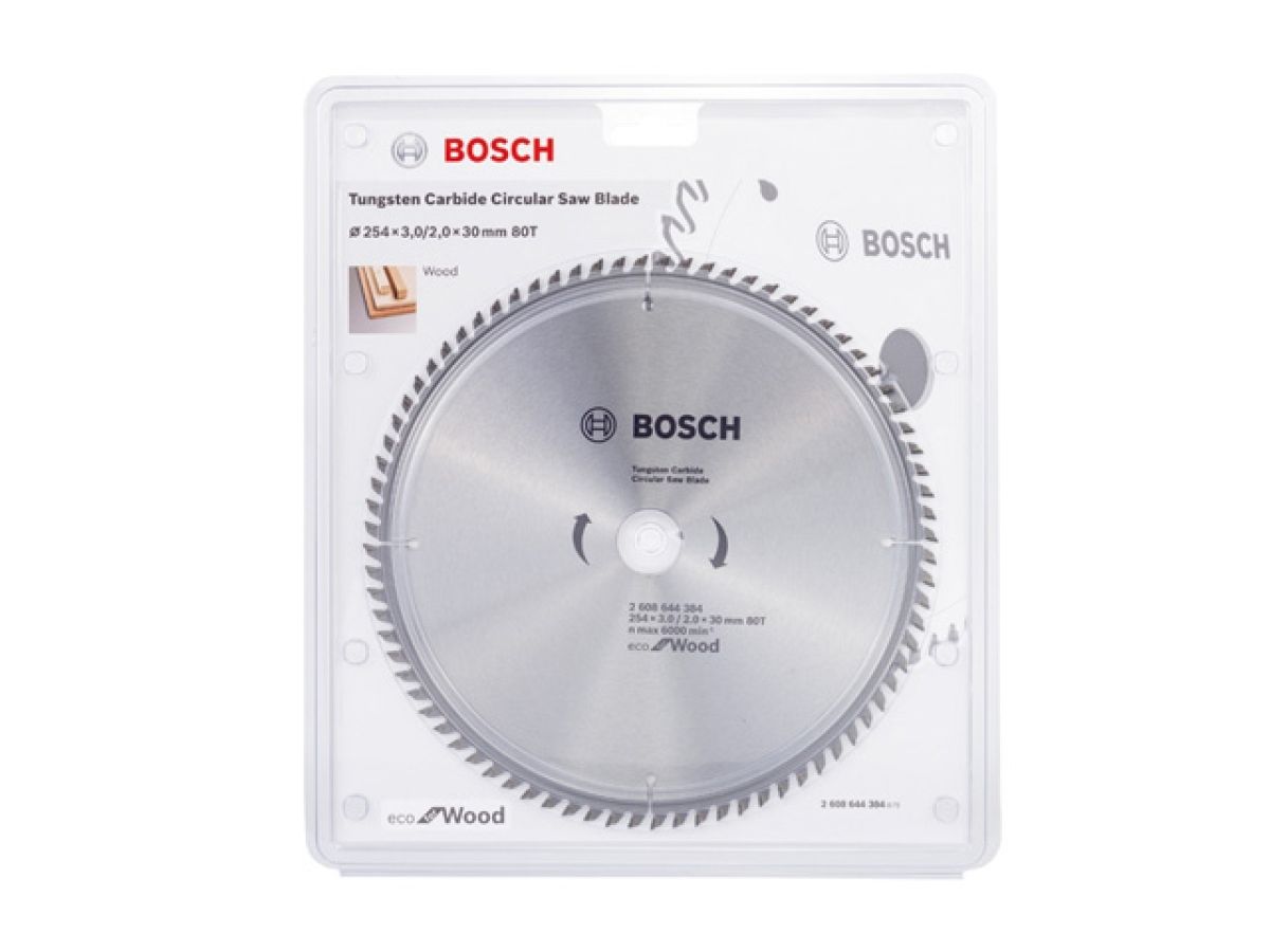 Диск пильный по дереву BOSCH ECO WOOD 254х30 мм 80 зуб. (твердоспл. зуб) (2608644384)
