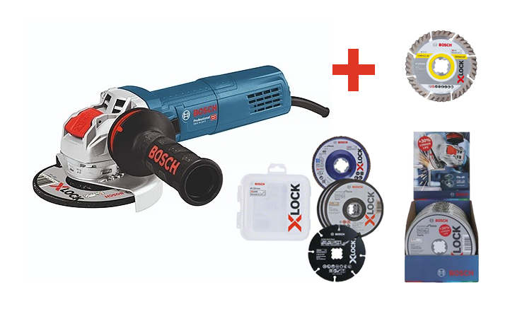 Угловая шлифмашина Bosch GWX 9-125 S в коробке + набор X-LOCK