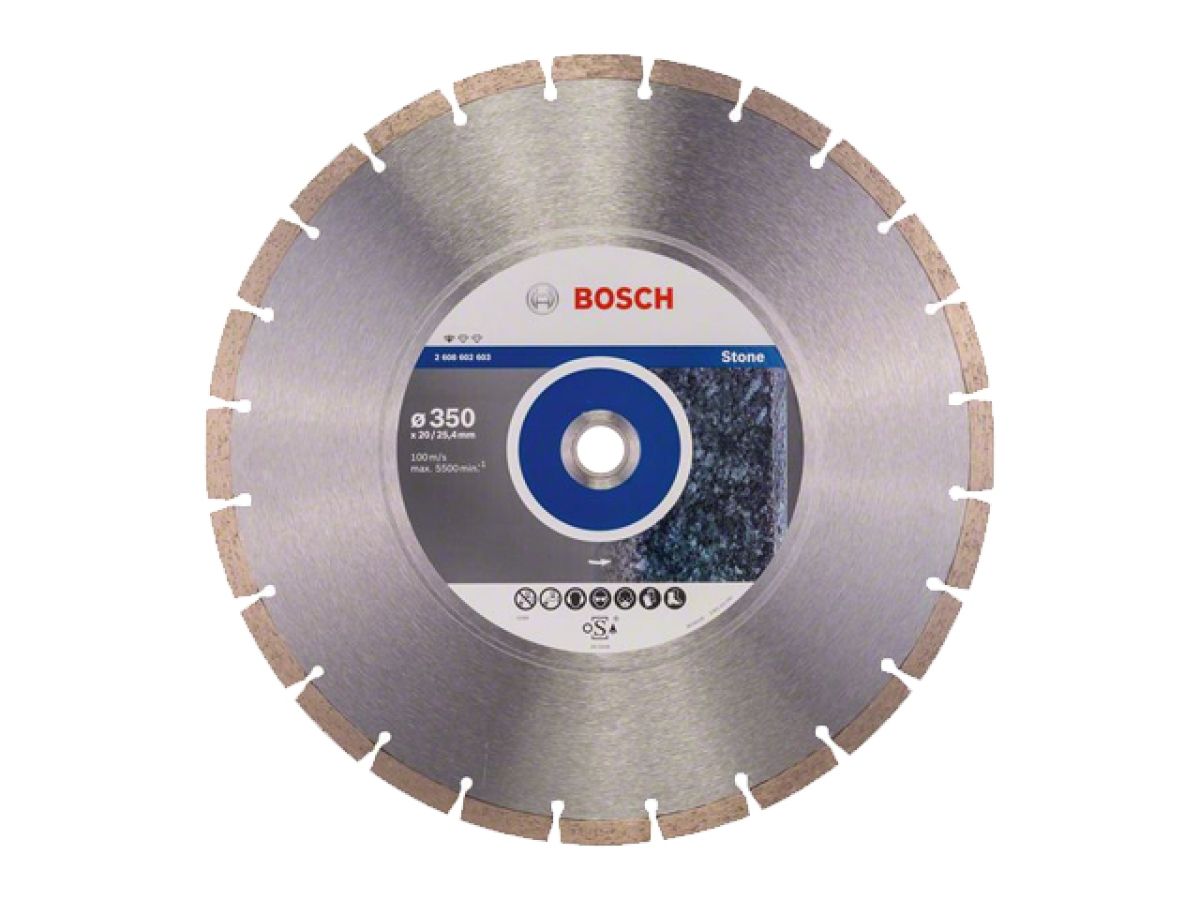 Алмазный круг 350х20/25.4 мм по камню BOSCH STANDARD FOR STONE (сухая/мокрая резка)