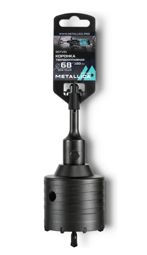 Коронка тв. спл. SDS-plus METALLICA Optima 68x160/100 мм, h=50мм, М22х2 мм, с адаптером