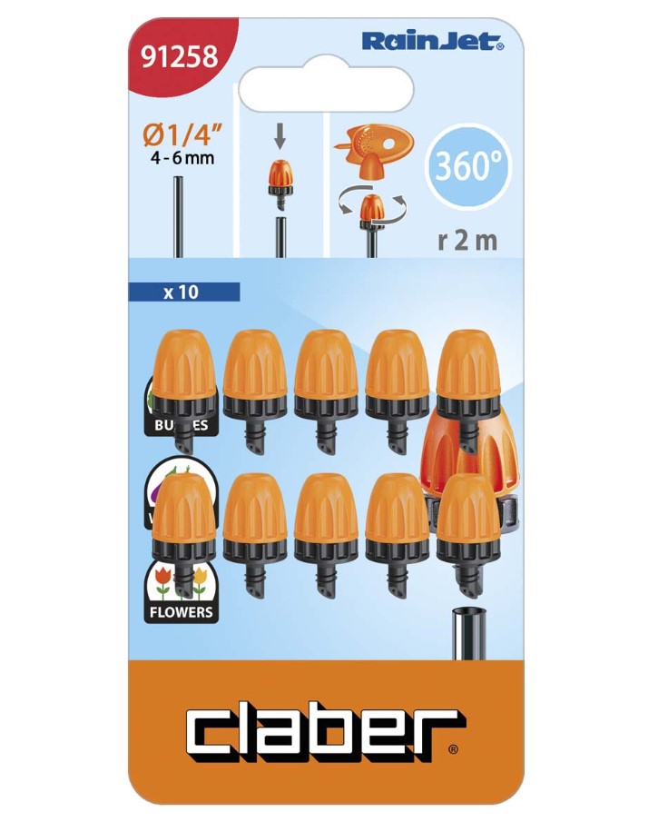 Дождеватель микросплинкер 360° Claber с эффектом тумана, 10шт.