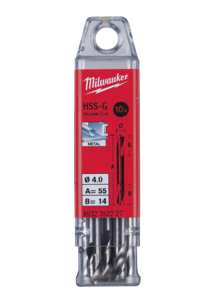 Сверло по металлу двуxстороннее HSS-G MILWAUKEE D 4,0x14x55 (10 шт.)