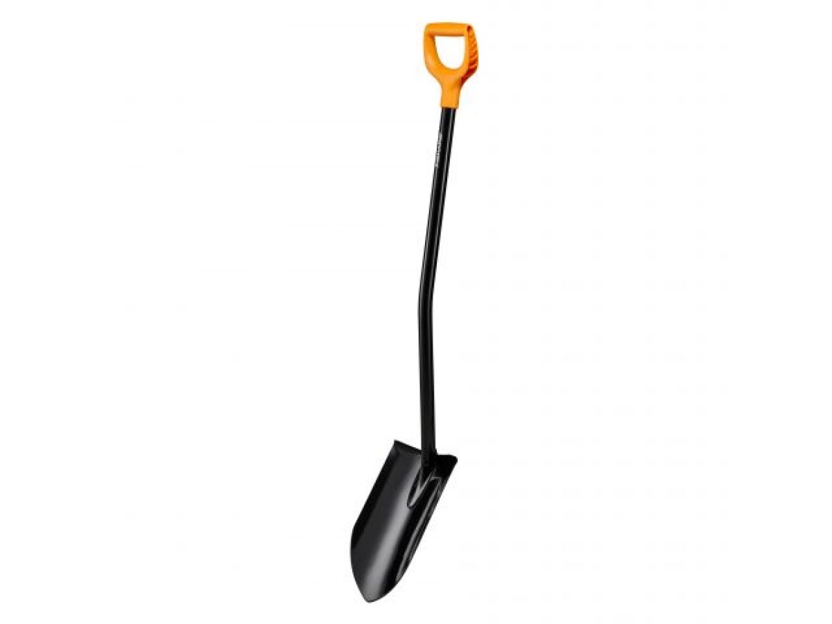Лопата штыковая с удлин. лезвием и удлин. ручкой FISKARS (черная) (1067517)