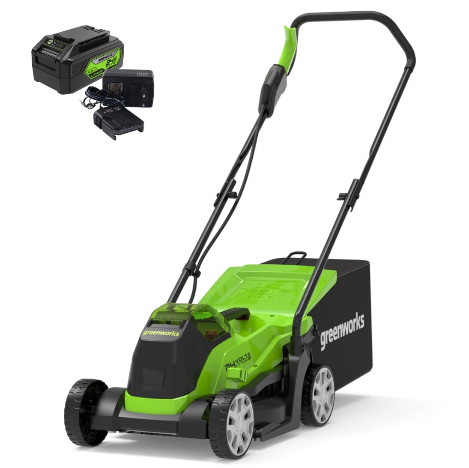 Аккумуляторная газонокосилка Greenworks GD24LM33K4 24В (в комплекте АКБ + ЗУ)