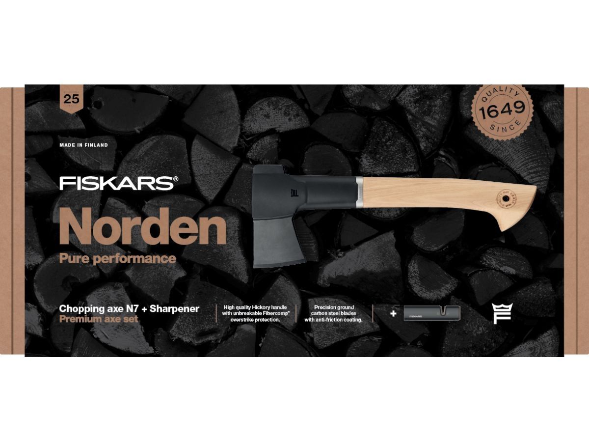 Топор-колун Norden N7 FISKARS + точилка