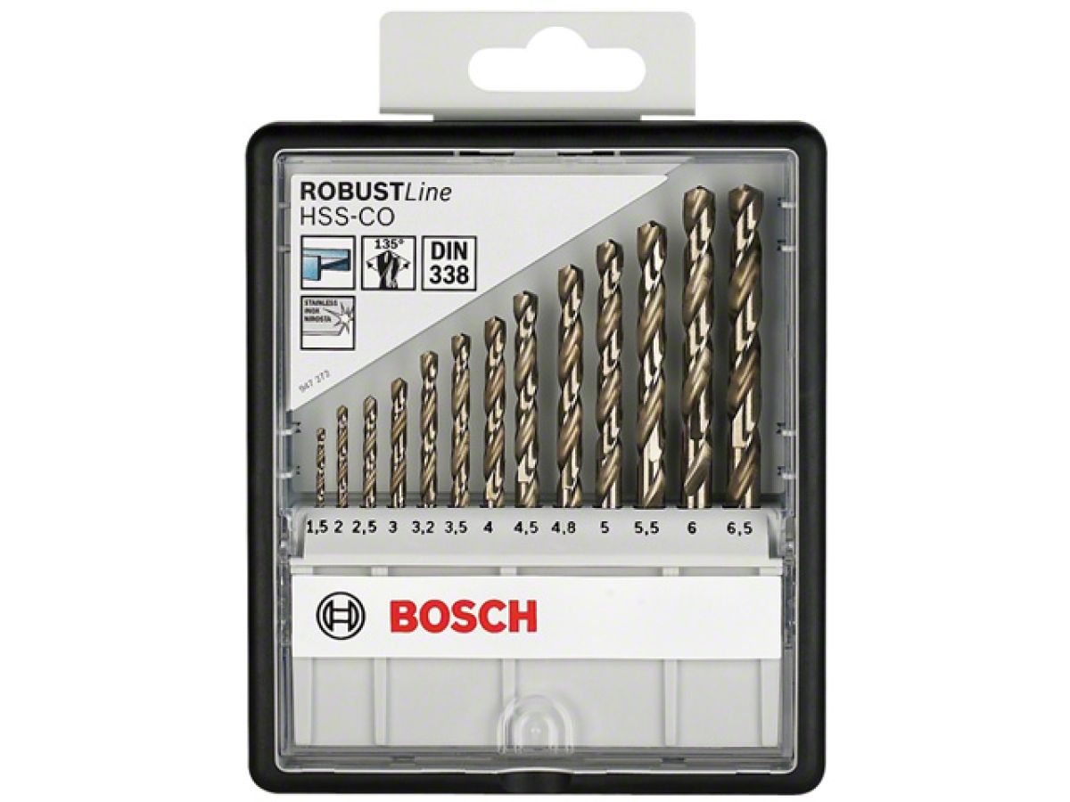 Набор сверл по металлу BOSCH Robust Line HSS-Co 13шт. 1,5-6,5мм