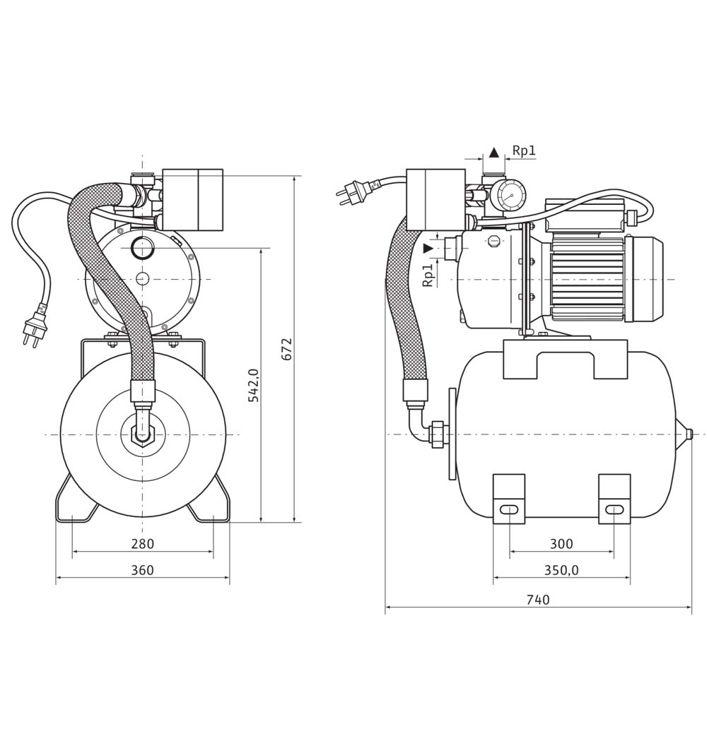 Станция водоснабжения Wilo HWJ-204-EM-50