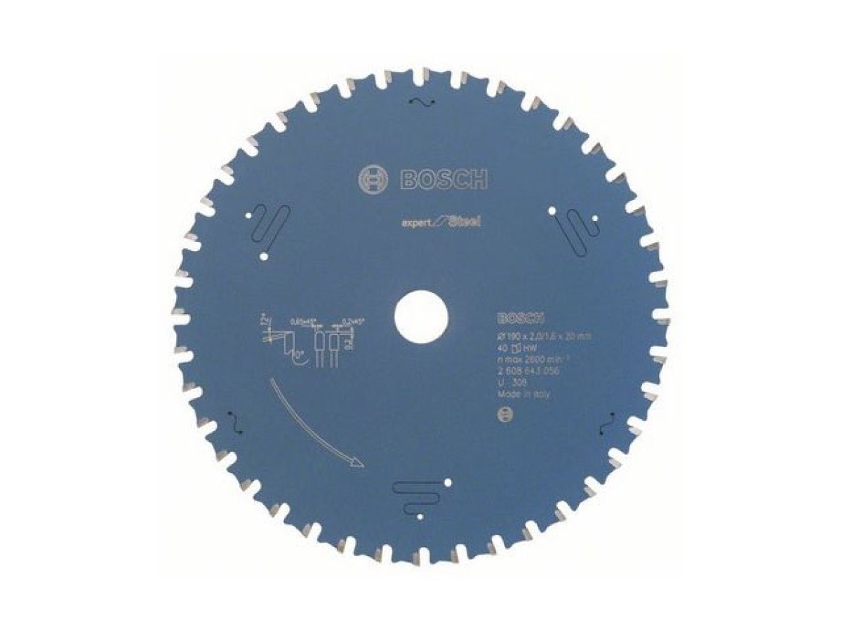 Диск пильный 190х20 мм 40 зуб. по металлу BOSCH EXPERT FOR STEEL (твердоспл. зуб)