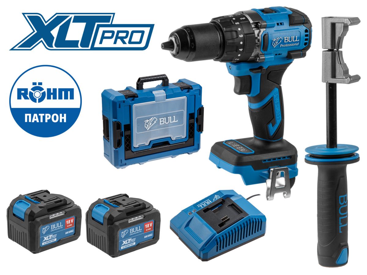 Аккум. дрель-шуруповерт BULL SR 1806 R-series Xcase XLTpro (2 АКБ 6Ач + ЗУ)