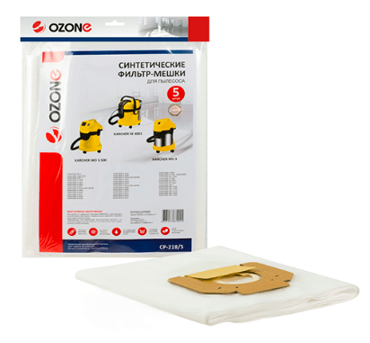Фильтр-мешки Ozone синтетические для пылесоса, 5 шт для Karcher WD 2