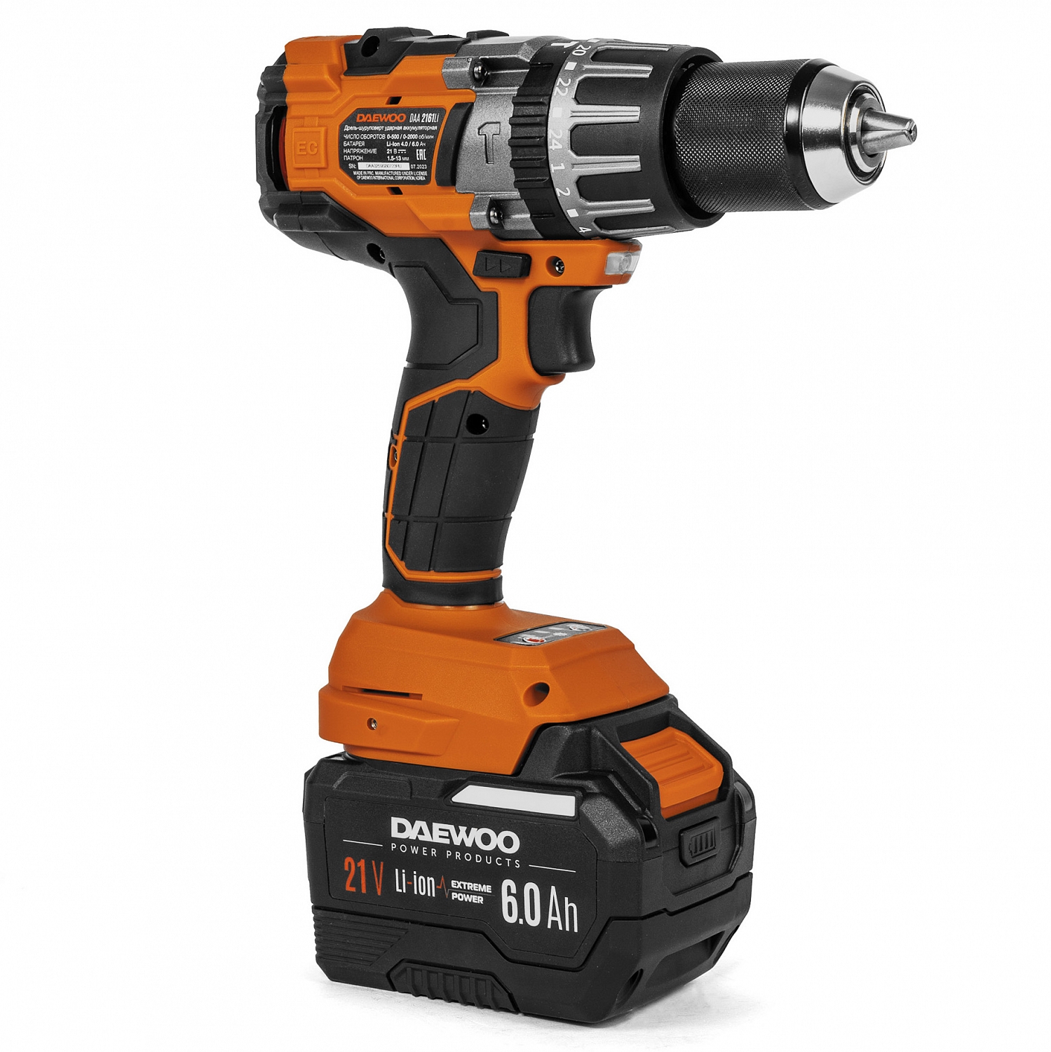 Дрель-шуруповерт ударная аккумуляторная DAEWOO DAA 2161Li (АКБ и ЗУ)