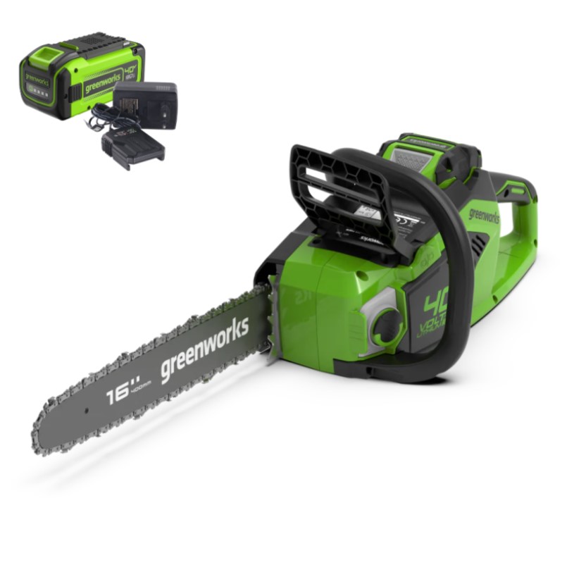 Пила цепная аккумуляторная Greenworks GD40CS18K8 40В (АКБ 8А/ч + ЗУ)