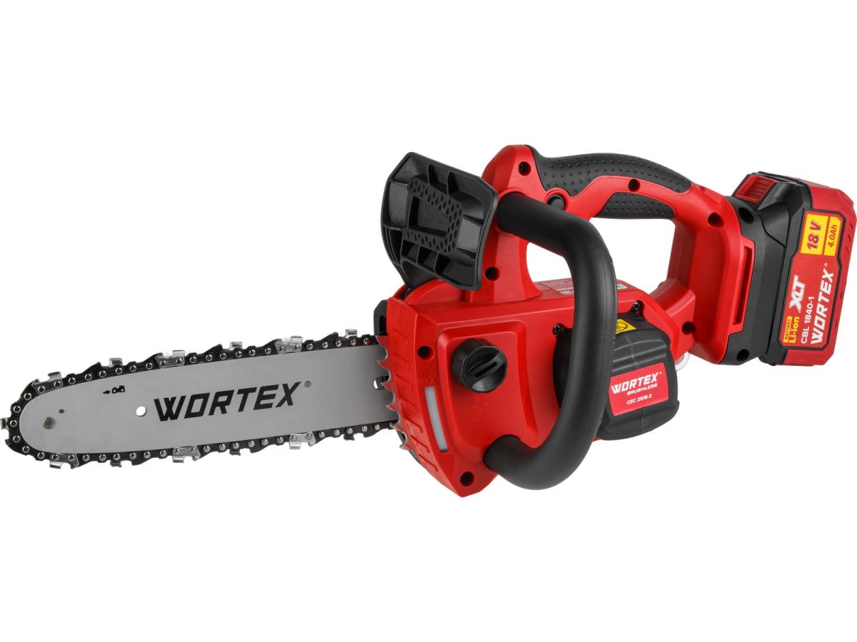 Аккумуляторная цепная пила WORTEX CEC 2518-3 в чем. ALL1 XLT SET
