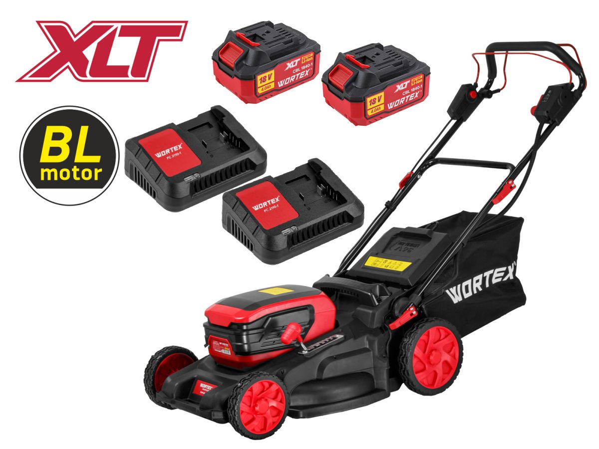 Газонокосилка аккумуляторная WORTEX CLM 4536-4 XLT SET (2 АКБ 4Ач + 2 ЗУ)