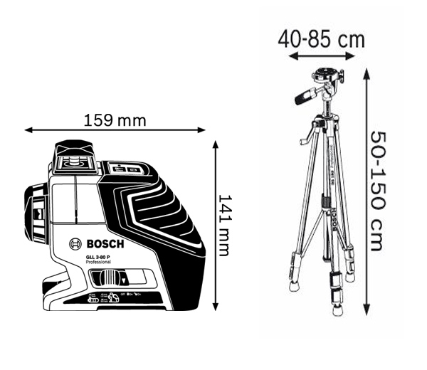 Линейный нивелир Bosch GLL 3-80P+BS 150
