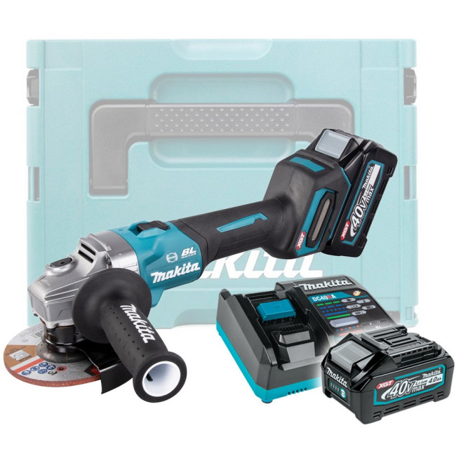 Аккум. углошлифмашина MAKITA XGT GA 005 GM 201 MAKPAC (2 АКБ 4Ач + ЗУ)