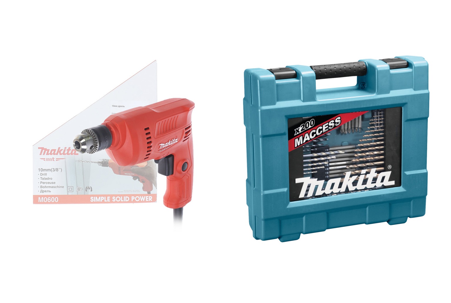 Набор ручного инструмента MAKITA (200 пр.) + АКЦИЯ Дрель MAKITA MT M 0600