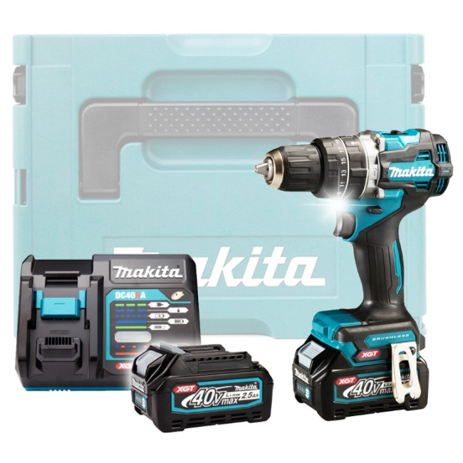 Аккумуляторная ударная дрель-шуруповерт MAKITA XGT HP002GD201 в кейсе