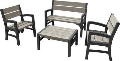 Набор уличной мебели WLF Bench Set (диван, 2 кресла, столик)