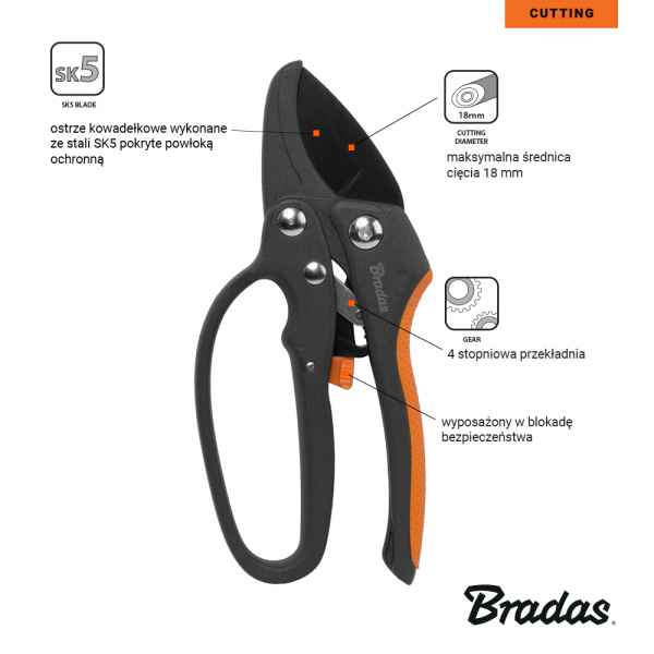 Секатор контактный BRADAS V-Series SK5 KT-V1025