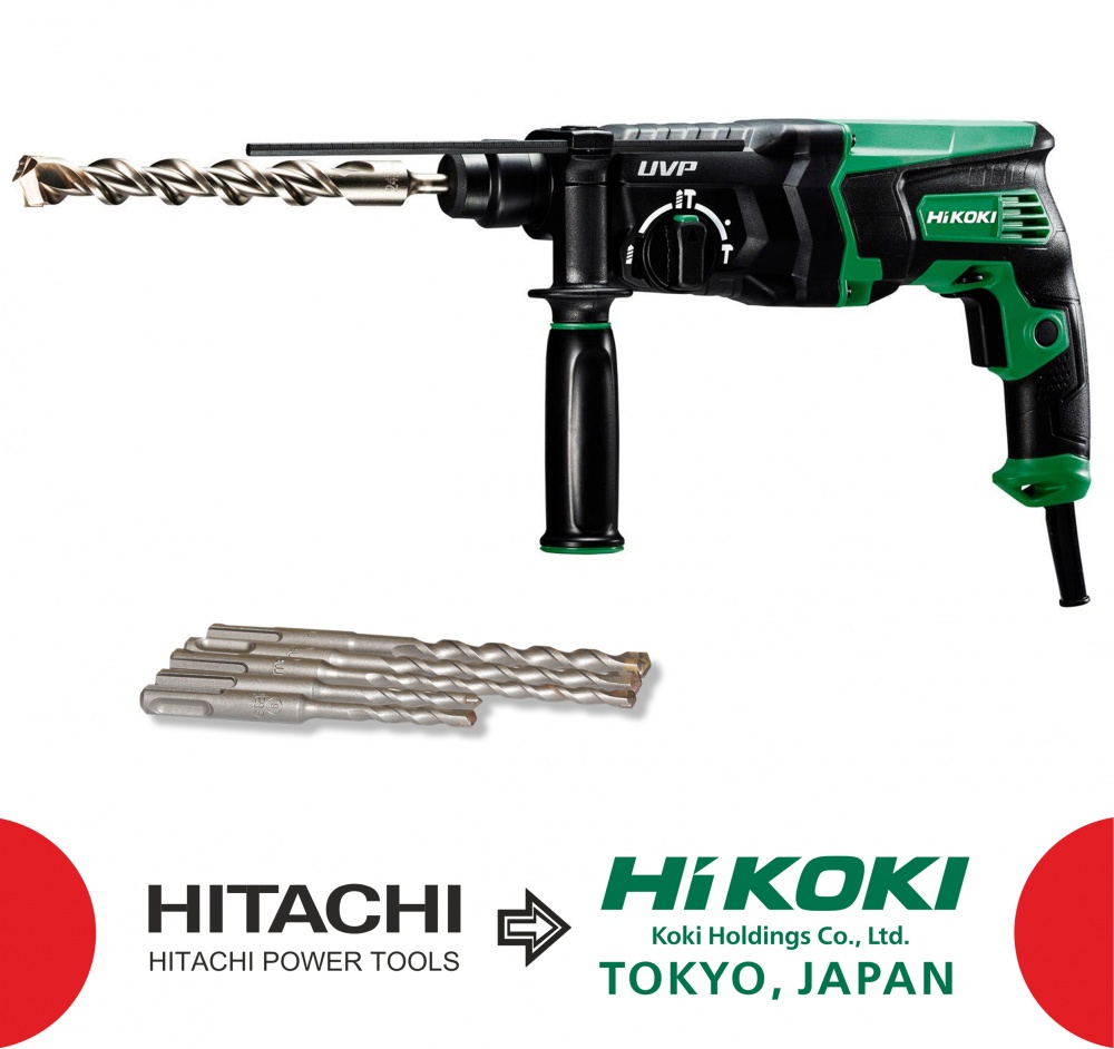 Перфоратор Hikoki DH28PCY2 + 5 буров