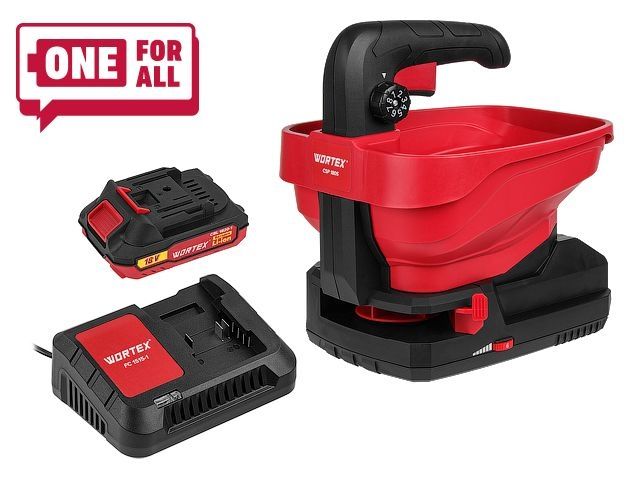 Аккум. разбрасыватель WORTEX CSP 1805 в кор. ALL1 XLT SET