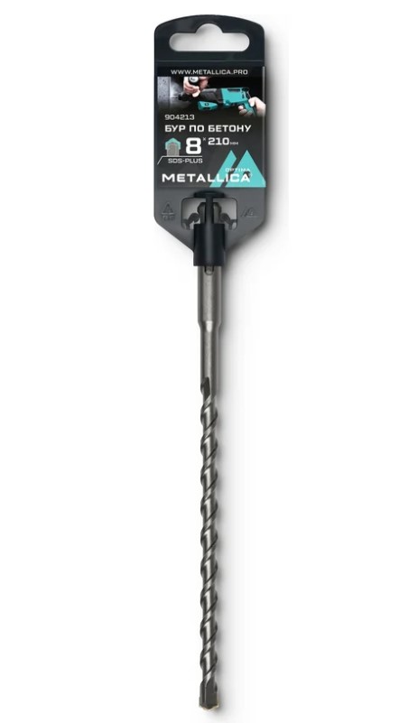 Бур по бетону SDS-plus METALLICA Optima 8х210/150 мм, напайка с центром, 2 спирали