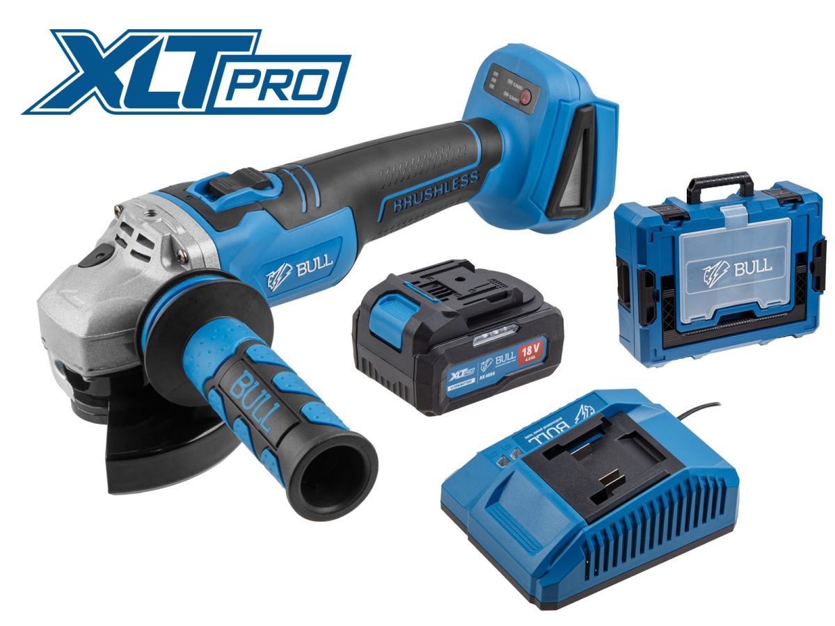 Аккум. углошлифмашина BULL CSG 1812 R Xcase, XLTpro (1 х 4Ач)