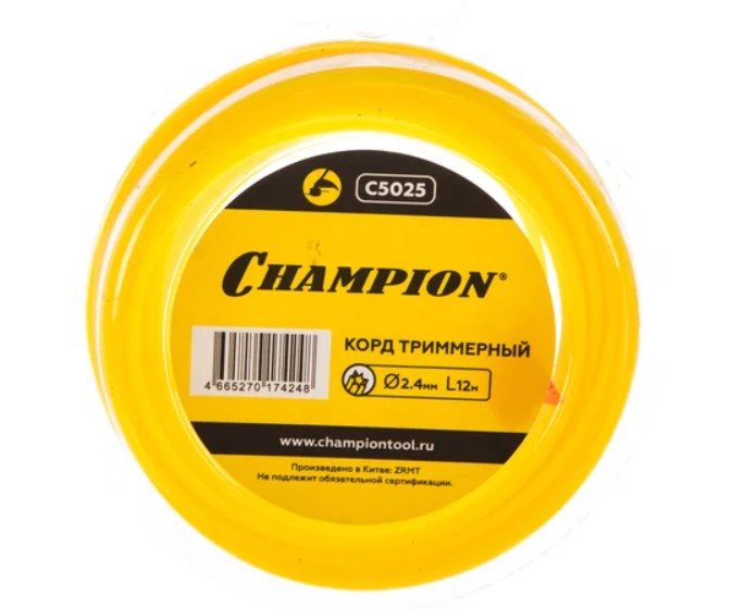 Корд триммерный CHAMPION Star 2,4 мм, 12 м (звезда) Корд триммерный CHAMPION Star 2,4 мм, 12 м (звезда)