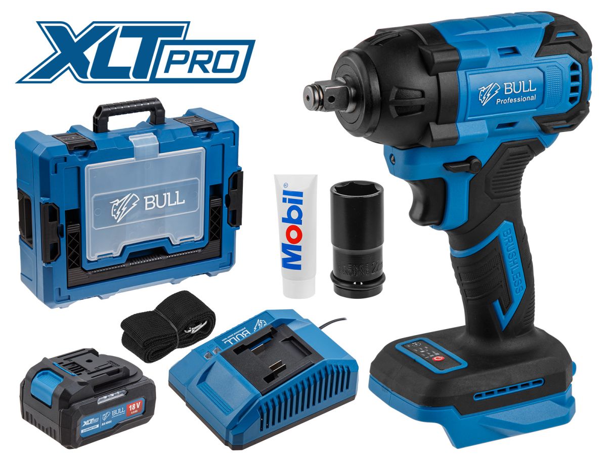 Аккум. ударный гайковерт BULL SC 1804 Xcase XLTpro (1х4 Ач)