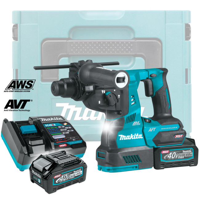 Аккумуляторный перфоратор MAKITA XGT HR 001 GM 201 MAKPAC (2 АКБ 4Ач + ЗУ)