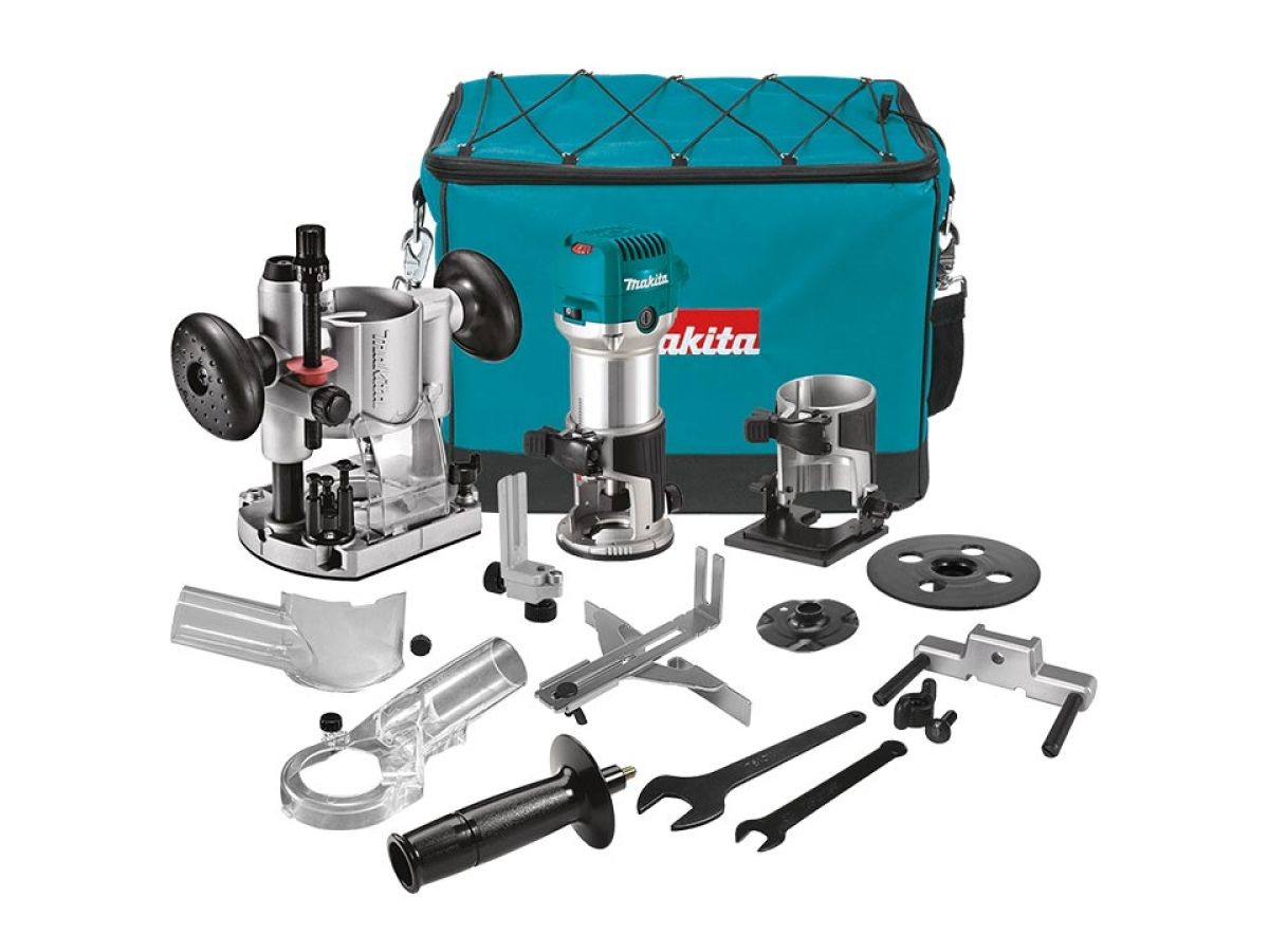 Фрезер кромочный MAKITA RT 0702 CX2 + аксессуары в сумке