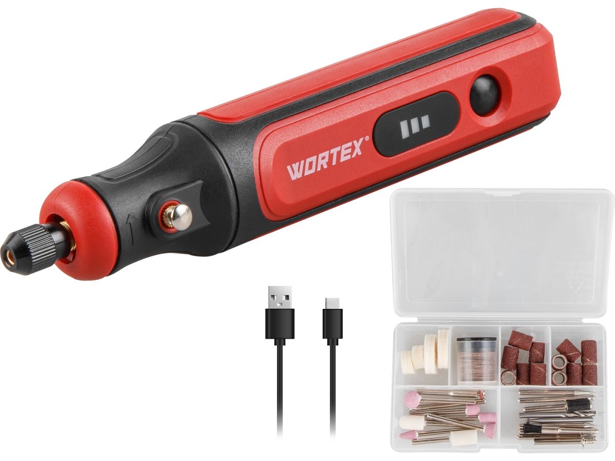 Аккумуляторный гравер WORTEX MG 1415 ELi в коробке + аксессуары